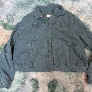 Anthropologie Twill Sage Jacket Plus 2x